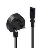 Lindy 1m UK 3 Pin Plug To IEC C7 Mains Power Cable, Black