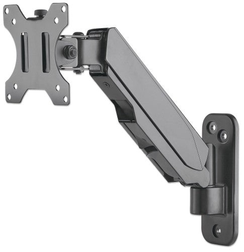Manhattan Wall Mount for TV & Monitors (Spring Arm 2 pivots), For screens 17" to 32", VESA compatibility: 75x75mm and 100x100mm - check the dimensions of the four mounting holes on back of screen to ensure it fits, Max 8kg, Black, Bracket, Lifetime Warran