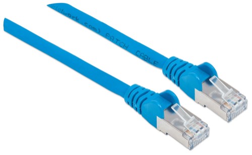 Intellinet Network Patch Cable, Cat6A, 5m, Blue, Copper, S/FTP, LSOH / LSZH, PVC, RJ45, Gold Plated Contacts, Snagless, Booted, Lifetime Warranty