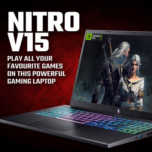 Acer Nitro V 15 V15 (ANV15-A31) gaming laptop - AMD Ryzen 5 150, NVIDIA RTX 5060, 15.6" 165Hz Full HD (1920x1080), 16GB DDR5, 512GB SSD