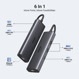 Ugreen REVODOK 6-IN-1 4K@60HZ HDMI ETH DOCK Docking Grey