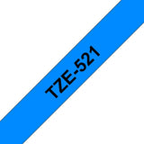 Brother TZE-521 DirectLabel black on blue Laminat 9mm x 8m for Brother P-Touch TZ 3.5-18mm/6-12mm/6-18mm/6-24mm/6-36mm