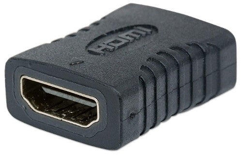 Manhattan HDMI Straight Coupler/Connector, 4K@60Hz, Suitable for ALL 4K & 1080p uses, Connect HDMI cables up to 5m on each side, Black, Female/Female, Ultra HD 4k x 2k,Lifetime Warranty,Fully Shielded,Gold Plated Contacts,Premium High Speed. Equivalent to