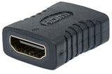 Manhattan HDMI Straight Coupler/Connector, 4K@60Hz, Suitable for ALL 4K & 1080p uses, Connect HDMI cables up to 5m on each side, Black, Female/Female, Ultra HD 4k x 2k,Lifetime Warranty,Fully Shielded,Gold Plated Contacts,Premium High Speed. Equivalent to