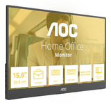 AOC 16T20E2 portable TV/monitor Portable monitor Black 39.6 cm (15.6") LED 1920 x 1080 pixels