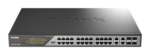 D-Link DSS-200G-28MPP network switch Managed L2 Gigabit Ethernet (10/100/1000) Power over Ethernet (PoE) 1U Grey