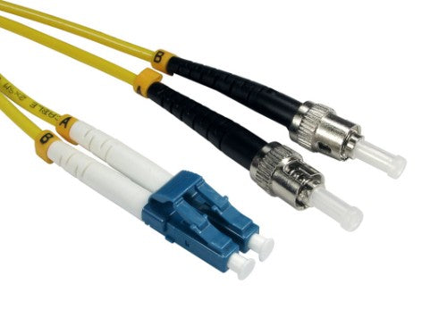 Cables Direct FB2S-LCST-100Y fibre optic cable 10 m 2x LC 2x ST Yellow