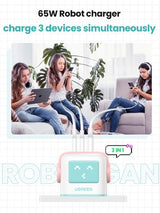 Ugreen USB-A+2C 65W UNO GAN CHARGER Mobile computer, Mobile phone, Laptop, Power bank, Tablet, Watch, Wearables AC, Lightning, USB Indoor