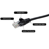 connektgear 1m RJ45 CAT5e UTP Stranded Flush Moulded Network Cable - 24AWG - Black