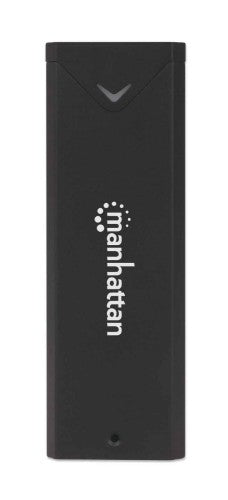 Manhattan M.2 NVMe SSD Enclosure, USB-C Female Connection, 10 Gbps (USB 3.2 Gen2 aka USB 3.1), UASP-compliant, SuperSpeed+ USB, Aluminum, Black, Three Year Warranty