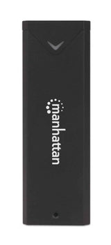 Manhattan M.2 NVMe SSD Enclosure, USB-C Female Connection, 10 Gbps (USB 3.2 Gen2 aka USB 3.1), UASP-compliant, SuperSpeed+ USB, Aluminum, Black, Three Year Warranty