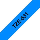 Brother TZE-531 DirectLabel black on blue Laminat 12mm x 8m for Brother P-Touch TZ 3.5-18mm/6-12mm/6-18mm/6-24mm/6-36mm