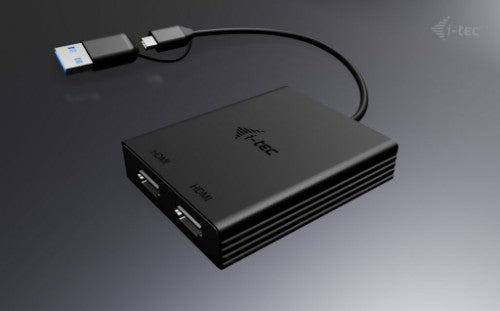 i-tec USB-A/USB-C Dual 4K/60 Hz HDMI Video Adapter