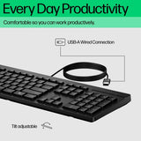 HP 125 Wired (Bulk) keyboard Office USB Black