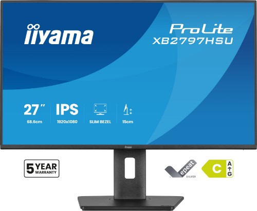 iiyama ProLite XB2797HSU-B1 computer monitor 68.6 cm (27") 1920 x 1080 pixels Full HD LED Black