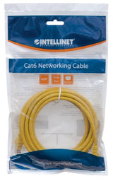 Intellinet Network Patch Cable, Cat6, 3m, Yellow, CCA, U/UTP, PVC, RJ45, Gold Plated Contacts, Snagless, Booted, Lifetime Warranty