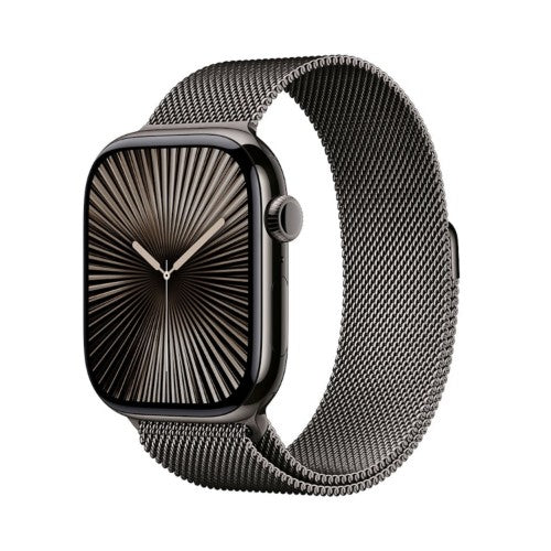 Apple Watch Series 10 GPS + Cellular 46mm Slate Titanium Case with Slate Milanese Loop - S/M