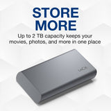LaCie Mobile SSD Secure Thunderbolt technology 1 TB USB Type-C 3.2 Gen 2 (3.1 Gen 2) Grey