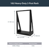 StarTech.com 2-Post 16U Heavy-Duty Desktop Server Rack, Small Open Frame 19in Computer Rack, Compact Network Rack for AV / Studio / Data / IT Equipment, TAA Compliant - Free Standing Two-Post Home/Office Rack