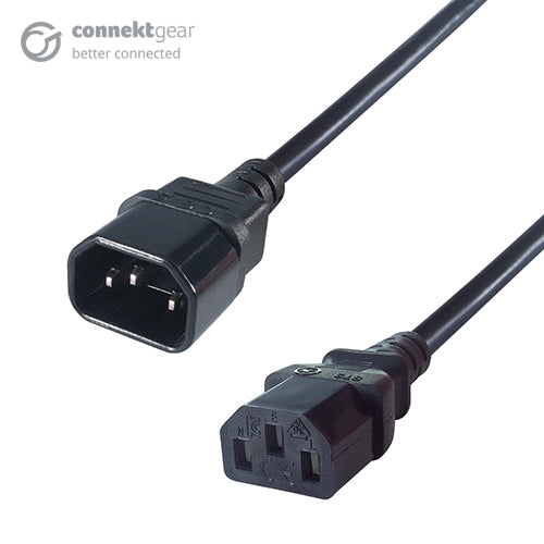 connektgear 10m Mains Extension Power Cable C14 Plug to C13 Socket  - Computer Cables - connektgear