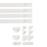 Hama Cable Duct Kit, 4 Pcs, Self-adhesive, 1 m, Incl. Connecting Pieces, white