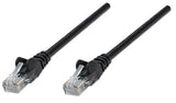 Intellinet Network Patch Cable, Cat5e, 1m, Black, CCA, U/UTP, PVC, RJ45, Gold Plated Contacts, Snagless, Booted, Lifetime Warranty