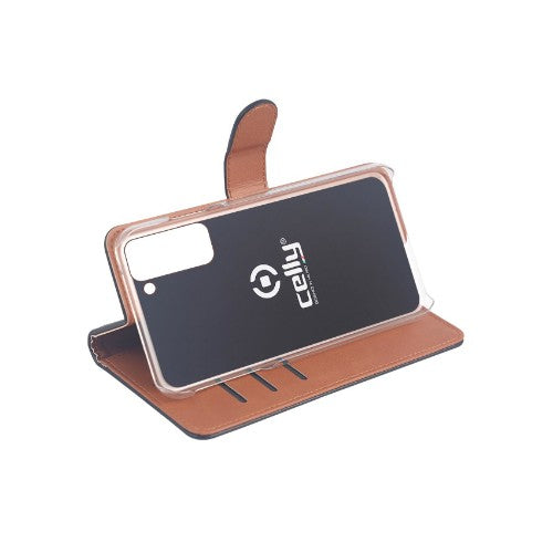 Celly Wally mobile phone case 17 cm (6.7") Folio Black, Brown