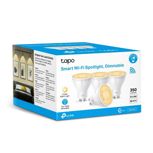 TP-Link Tapo Smart Wi-Fi Spotlight, Dimmable, 4-Pack