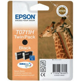Epson C13T07114H10/T0711H Ink cartridge black high-capacity twin pack, 2x370 pages ISO/IEC 24711 11.1ml Pack=2 for Epson Stylus BX 310/600/D 120/Office B 1100/Office B 40 w