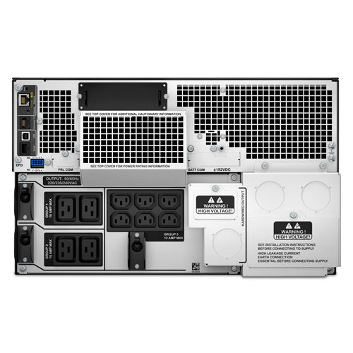 APC Smart-UPS On-Line SRT10KRMXLI - 10kW/VA, 6x C13 + 4x C19 + hardwire 1 phase output, rack mountable, Embedded NMC