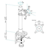 StarTech.com Single-Monitor Desk Mount - Height Adjustable - Steel - For up to 34" (30.9lb/14kg) Displays