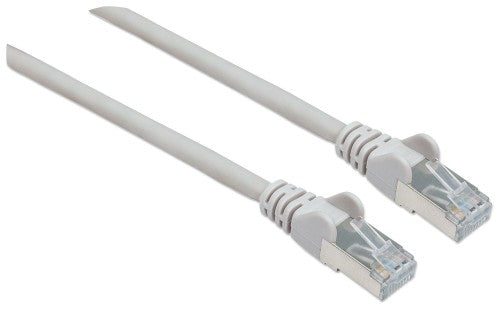 Intellinet Network Patch Cable, Cat6A, 30m, Grey, Copper, S/FTP, LSOH / LSZH, PVC, RJ45, Gold Plated Contacts, Snagless, Booted, Lifetime Warranty