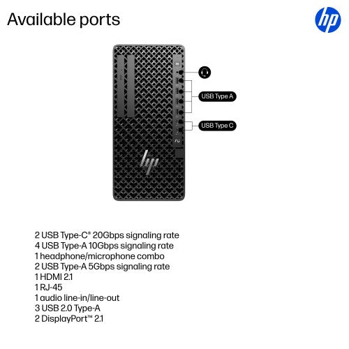 HP Z1 Tower G1i Desktop PC Wolf Pro Security Edition Intel Core Ultra 7 265 32 GB DDR5-SDRAM 1 TB SSD NVIDIA RTX A1000 Windows 11 Pro Workstation AI Workstation, AI PC Black