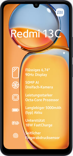 Xiaomi Redmi 13C 17.1 cm (6.74") Dual SIM Android 13 4G USB Type-C 4 GB 128 GB 5000 mAh Black  - Telecom & Navigation - Xiaomi