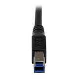 StarTech.com 3m Black SuperSpeed USB 3.0 Cable - Right Angle A to B - M/M