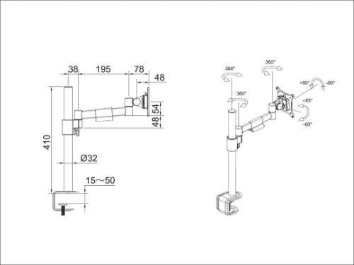 Multibrackets M VESA Deskmount Officeline Single I White