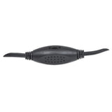 Manhattan 2600 Series Speaker System, Small Size, Big Sound, Two Speakers, Stereo, USB power, Output: 2x 3W, 3.5mm plug for sound, In-Line volume control, Cable 0.9m, Black, Three Year Warranty
