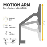 Fellowes Platinum Series Dual Monitor Arm - Monitor Mount for Two 8KG 40 Inch Screens - Adjustable Dual Monitor Desk Mount - Tilt 45° Pan 180° Swivel 360° Rotation 360°, VESA 75 x 75/100 x 100 - Black