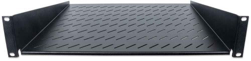 Intellinet 19" Cantilever Shelf, 2U, 2-Point Front Mount, 400mm Depth, Vented, Max 25kg, Black, Three Year Warranty