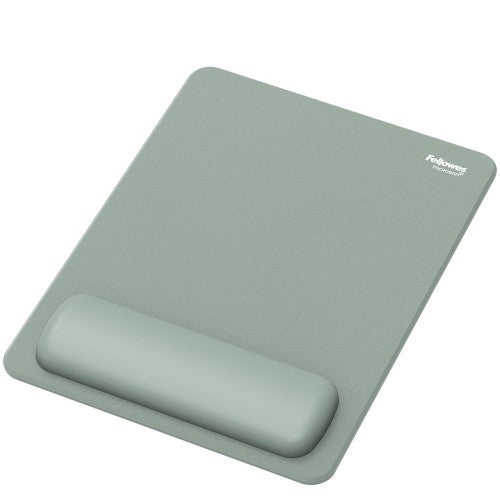 Fellowes Breyta XL Mouse Mat Wrist Rest XL Mouse Pad Wrist Support with Antibacterial Protection Ergonomic Mouse Mat Sage