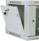 Intellinet 19" Network Cabinet - Wall Mount (Standard), 6U, 450mm Deep, Grey, Assembled, Max 60kg, Suitable also for use on desk or floor, Usable Depth 350mm, Metal & Glass Door, Back Panel, Removeable Sides, Parts for wall install (eg screws/rawl plugs)