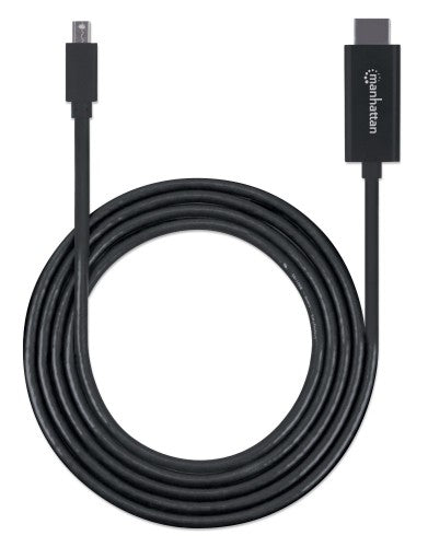 Manhattan Mini DisplayPort 1.1 to HDMI Cable, 1080p@60Hz, 1.8m, Male to Male, Black, Not Bi-Directional, Three Year Warranty