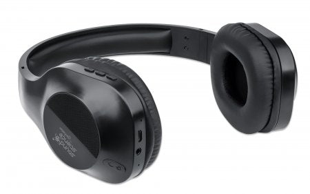 Manhattan Bluetooth On-Ear Headset, Microphone, Integrated Controls, 6 hour usage time, Max Range 10m, 3.5mm Aux port, Bluetooth v5.0 + EDR, USB-A charging cable included, Three Year Warranty