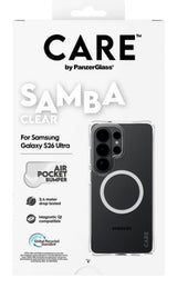 PanzerGlass CARE™ by ® Samba Case Transparent w. White Qi Samsung Galaxy S26 Ultra