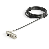 StarTech.com 6.6ft (2m) Laptop Cable Lock - Nano Slot Compatible 4 Digit Combination Security Cable Lock - Anti-Theft Vinyl Coated Steel Cable Lock for Nano Slot Computer/Device - TAA