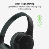 Belkin SoundForm Mini Headset Wireless Head-band Calls/Music USB Type-C Blue