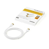 StarTech.com 6ft (2m) Slim HDMI 2.0 Cable, Flexible Premium Certified HDMI Cord with Ethernet, UHD 4K 60Hz HDR10, Durable Aramid Fiber Design with TPE Jacket, White