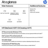 HP EliteDesk 8 SFF G1i AI Intel Core Ultra 9 285 64 GB DDR5-SDRAM 1 TB SSD NVIDIA RTX A400 Windows 11 Pro PC AI PC Black