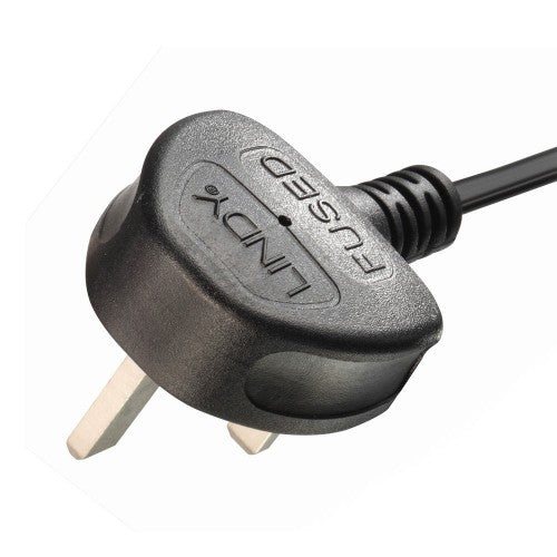 Lindy 0.7m UK 3 Pin Plug to IEC C13 mains power Cable, Black