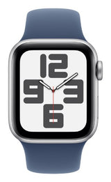 Apple Watch SE GPS 40mm Silver Aluminium Case with Denim Sport Band - S/M
